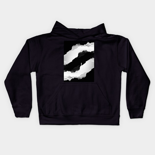 Black Isolation Kids Hoodie by StoianHitrov